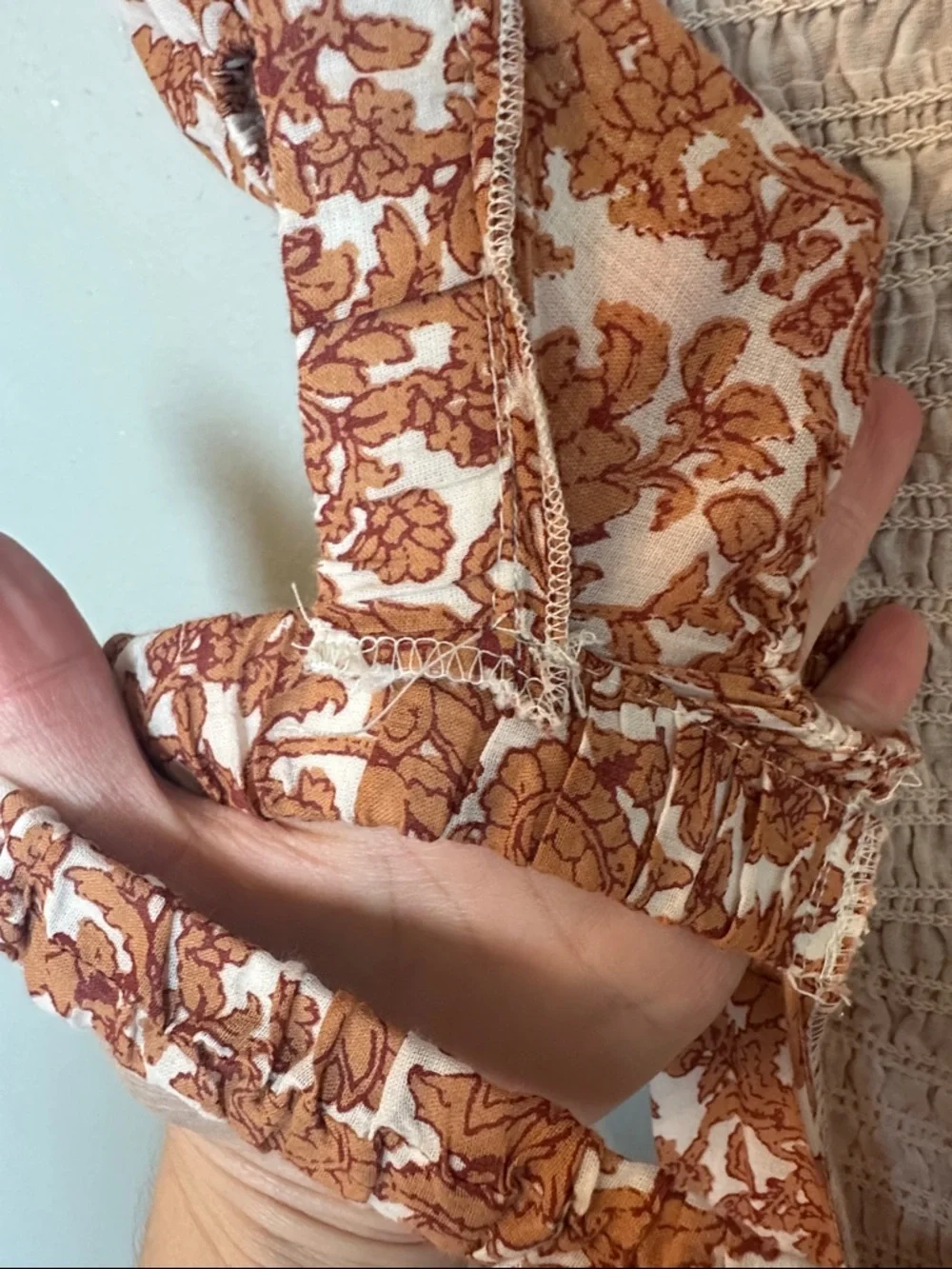 NWT FREE PEOPLE Ultraviolet Floral Print Smocked Midi Dress in Tea Combo XS - Picture 13 of 13